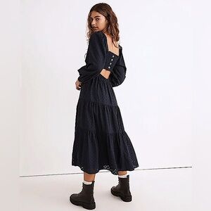 madewell // lucie deep indigo cutout-back midi dress // size L // sold out